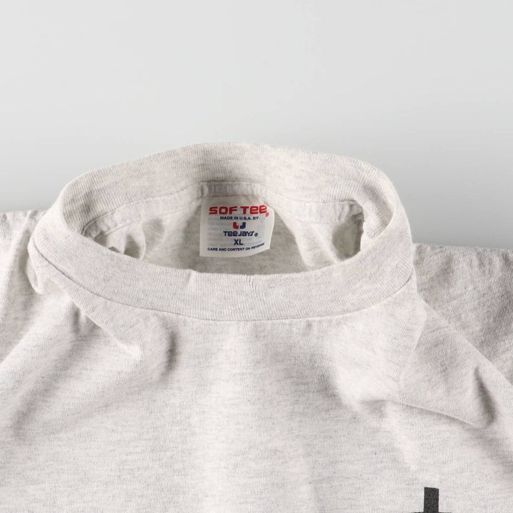 SOF TEE Printed T-shirt Made in USA Men's XL Vintage cotton gray type Vintage Second Hand