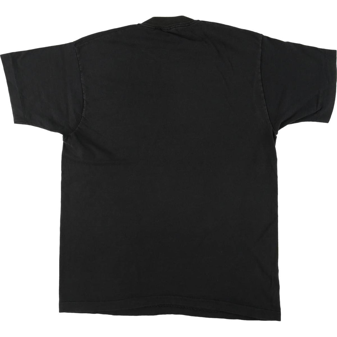 90'S Fruit of the Loom printed T-shirt, made in the USA, men's XL size, vintage cotton black type Vintage Second Hand