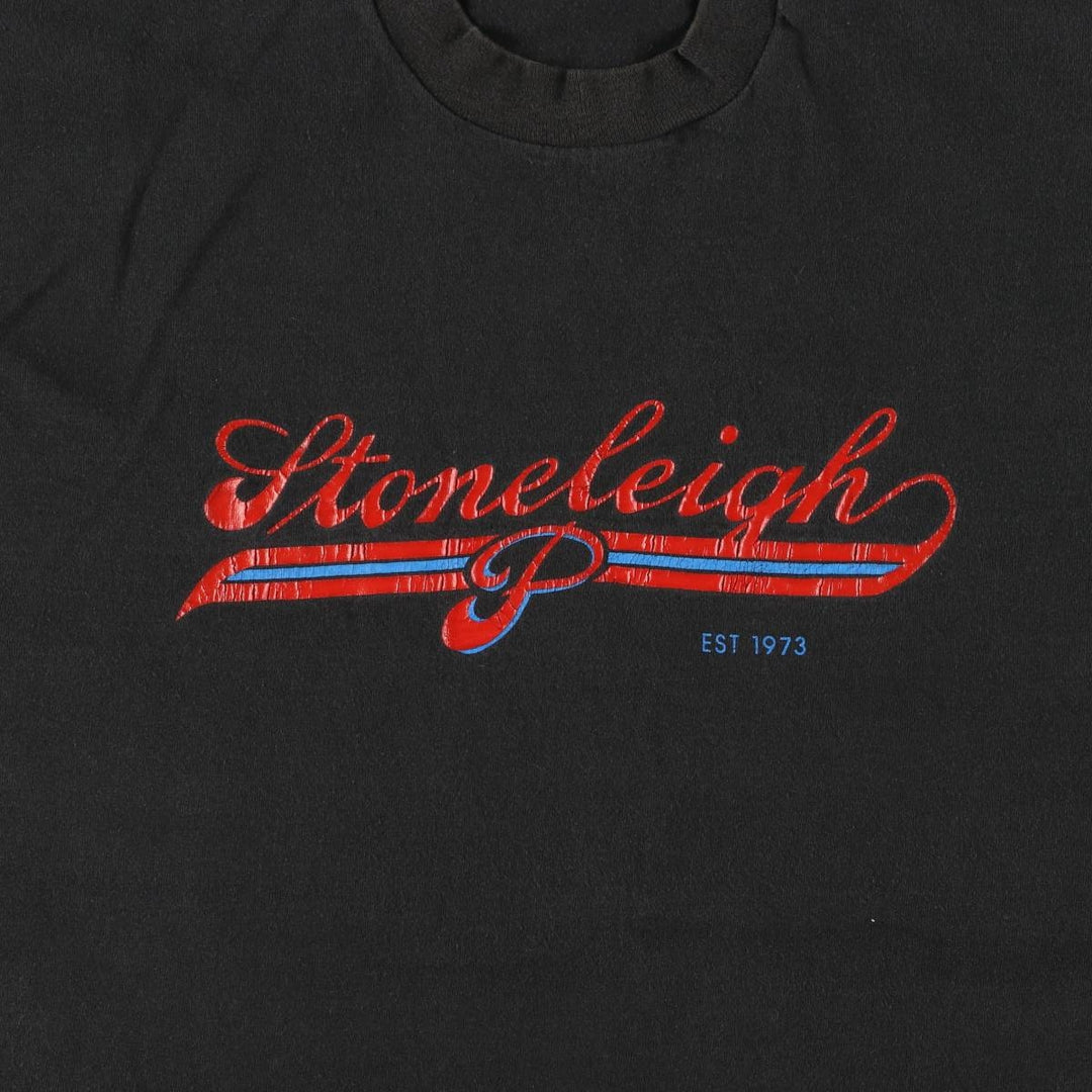 90'S Fruit of the Loom printed T-shirt, made in the USA, men's XL size, vintage cotton black type Vintage Second Hand