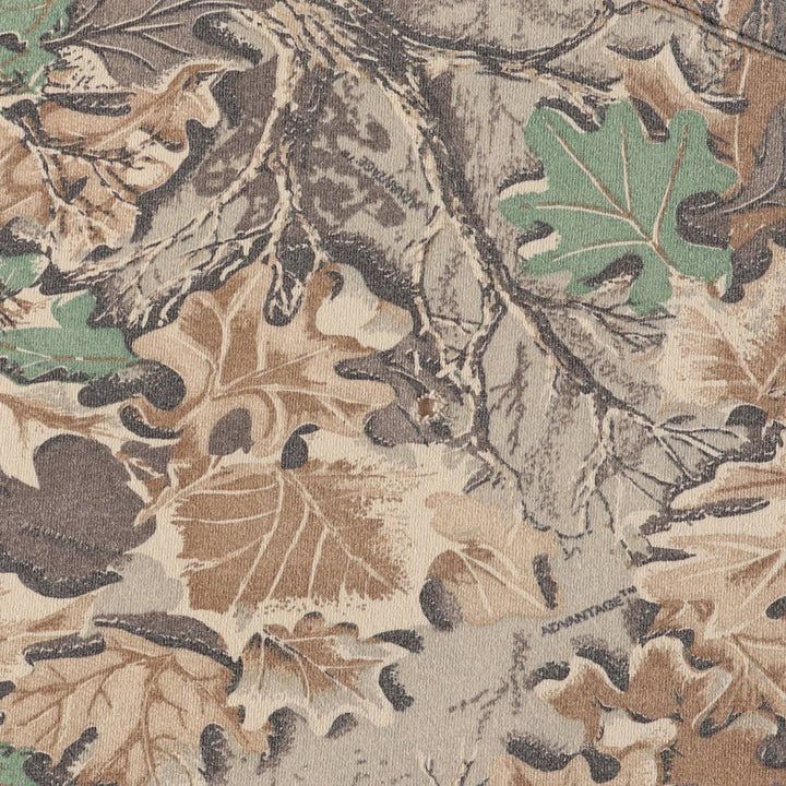 90'S SPARTAN Camouflage Pattern Real Tree Camo Pocket T-Shirt Made in USA Men's L Size Vintage cotton Khaki type sage green Vintage Second Hand