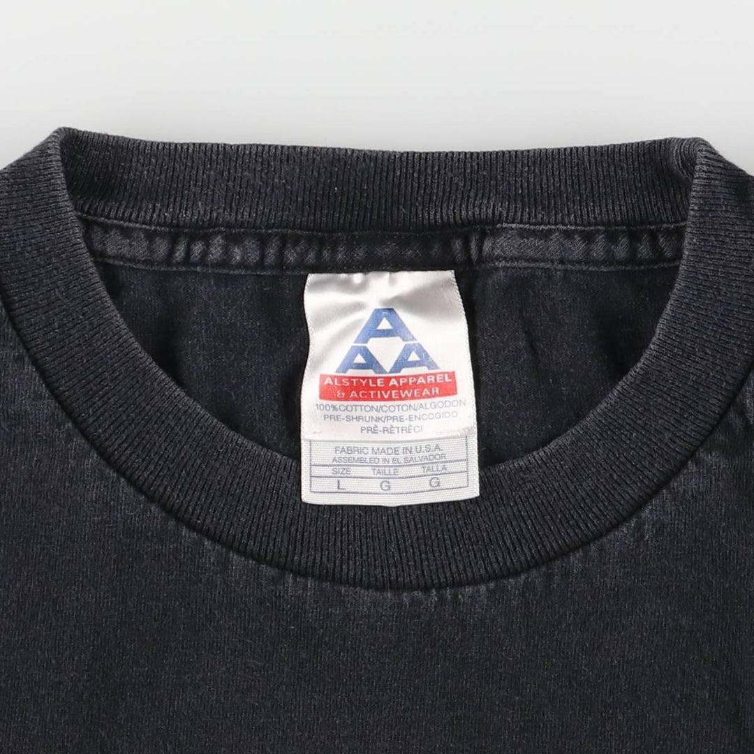ALSTYLE APPAREL AND ACTIVEWEAR Printed T-shirt Made in USA Men's L size cotton black type Vintage Second Hand