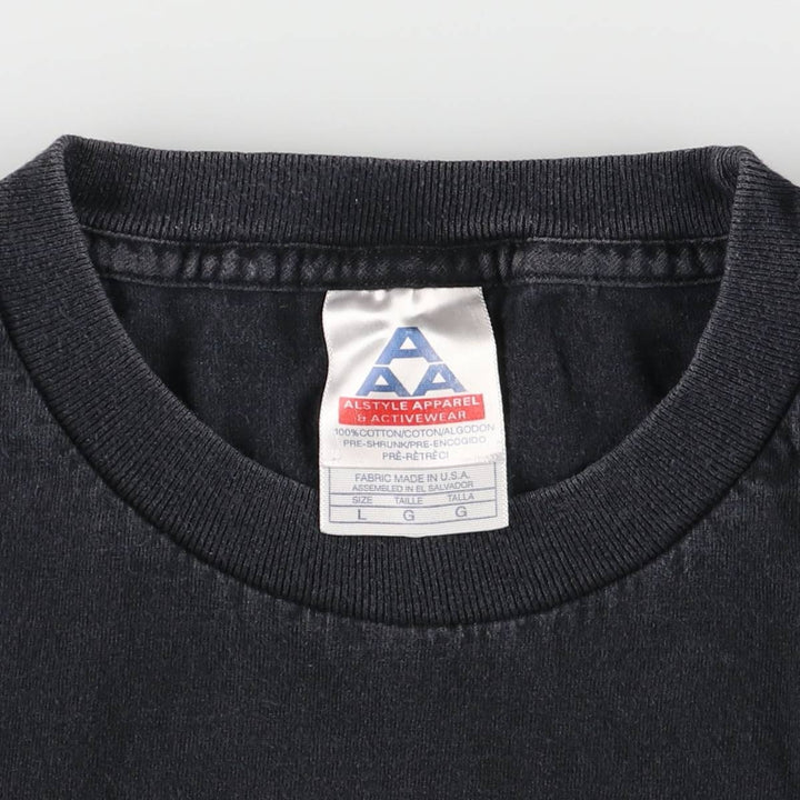 ALSTYLE APPAREL AND ACTIVEWEAR Printed T-shirt Made in USA Men's L size cotton black type Vintage Second Hand