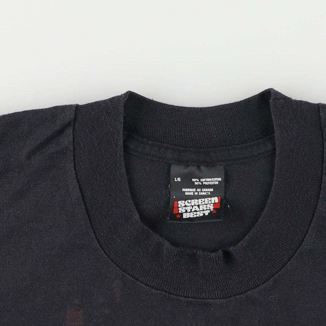 90'S Screen Stars Best Printed T-shirt Made in Canada Men's L Vintage cotton black type Vintage Second Hand