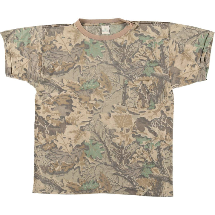 90'S RED HEAD Realtree Camo Pocket T-Shirt Made in USA Men's M Size Vintage unclear Khaki type sage green Vintage Second Hand