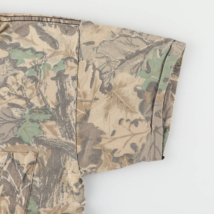 90'S RED HEAD Realtree Camo Pocket T-Shirt Made in USA Men's M Size Vintage unclear Khaki type sage green Vintage Second Hand