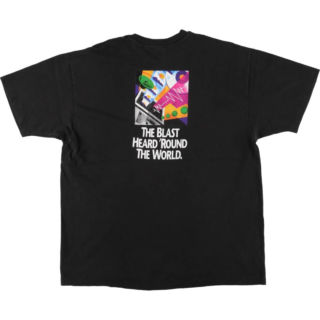 90'S Hanes BEEFY-T Advertising T-shirt Made in USA Men's XL Vintage cotton black type Vintage Second Hand