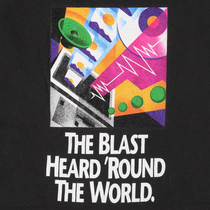 90'S Hanes BEEFY-T Advertising T-shirt Made in USA Men's XL Vintage cotton black type Vintage Second Hand