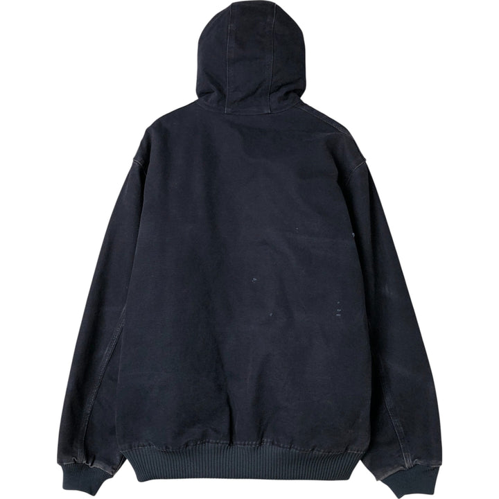 00'S Carhartt Active Jacket Duck Full Zip Hoodie Men's XL cotton navy blue type Vintage Second Hand