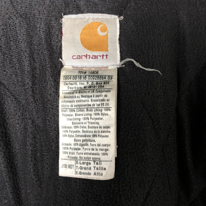 00'S Carhartt Active Jacket Duck Full Zip Hoodie Men's XL cotton navy blue type Vintage Second Hand
