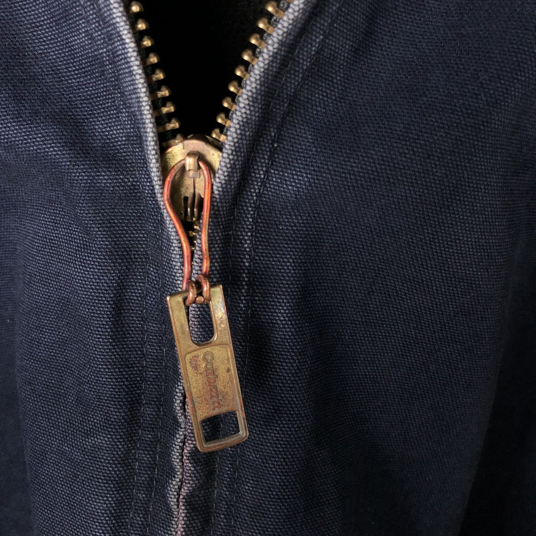 00'S Carhartt Active Jacket Duck Full Zip Hoodie Men's XL cotton navy blue type Vintage Second Hand