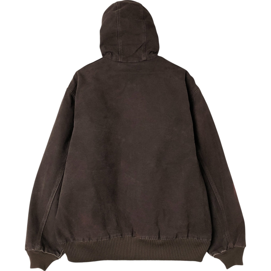 Carhartt Active Jacket Duck Full Zip Hoodie Men's XL cotton brown type Vintage Second Hand
