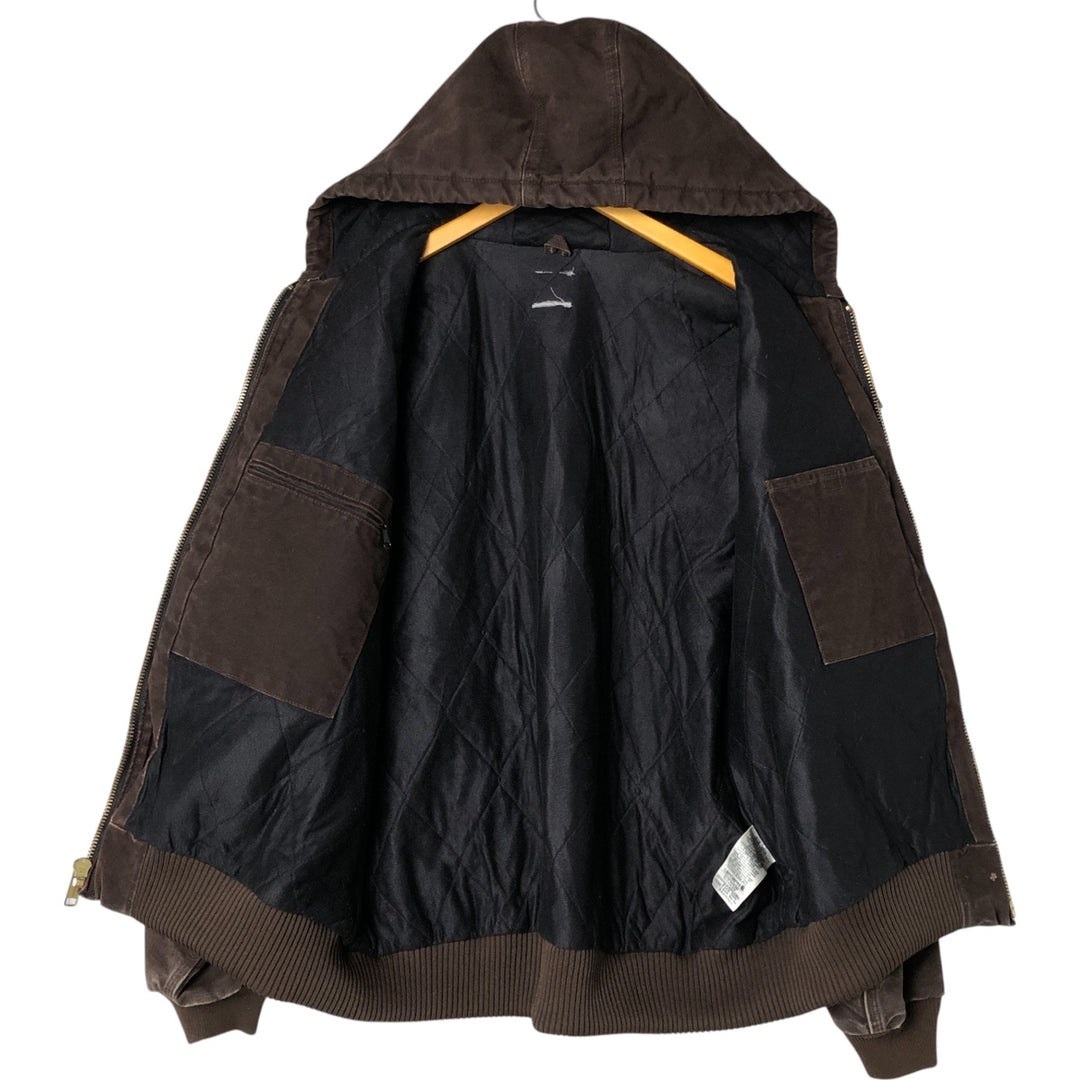 Carhartt Active Jacket Duck Full Zip Hoodie Men's XL cotton brown type Vintage Second Hand