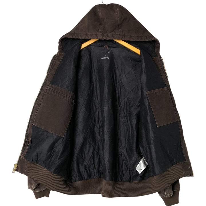Carhartt Active Jacket Duck Full Zip Hoodie Men's XL cotton brown type Vintage Second Hand
