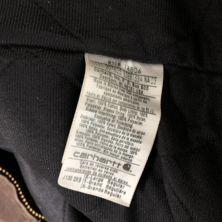 Carhartt Active Jacket Duck Full Zip Hoodie Men's XL cotton brown type Vintage Second Hand