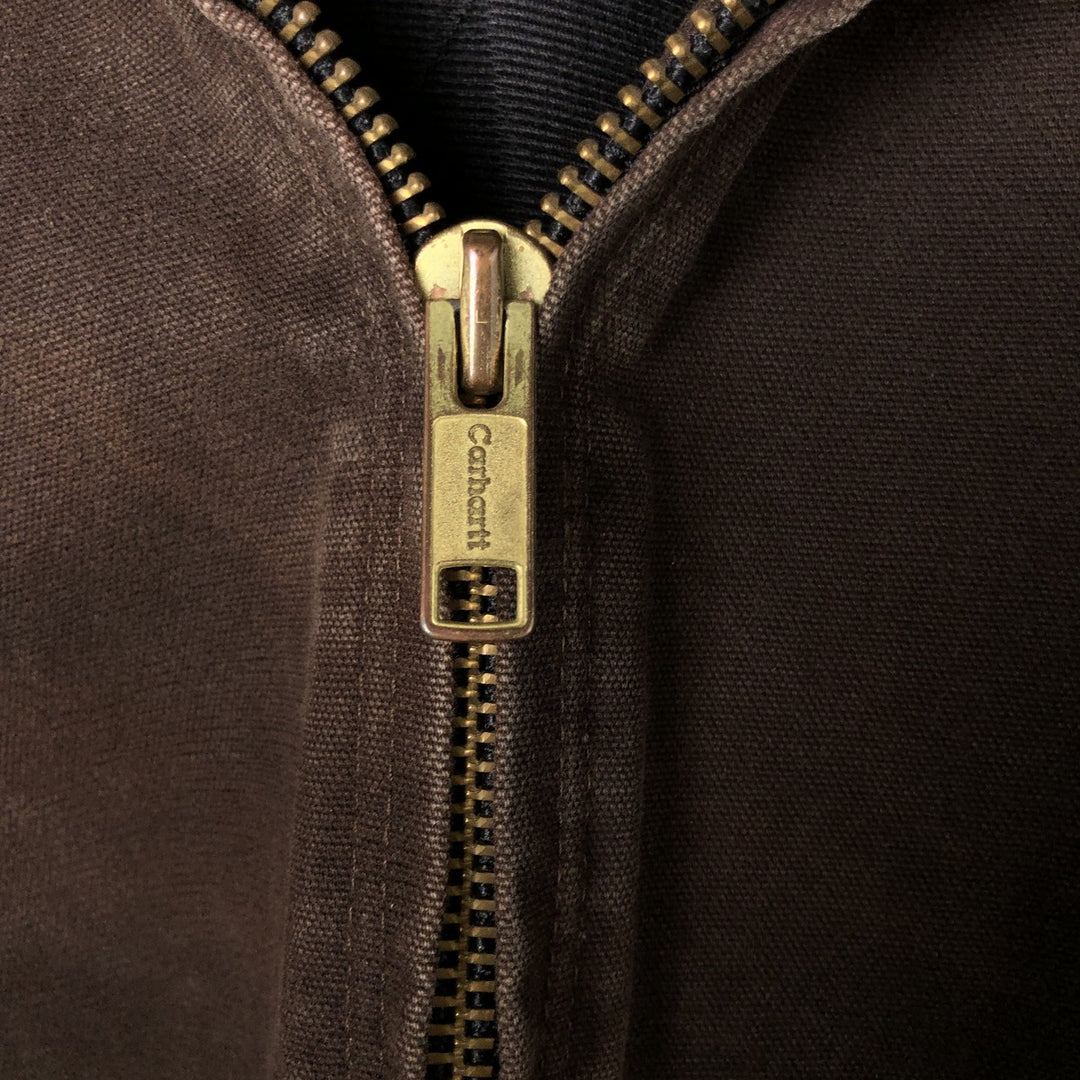 Carhartt Active Jacket Duck Full Zip Hoodie Men's XL cotton brown type Vintage Second Hand
