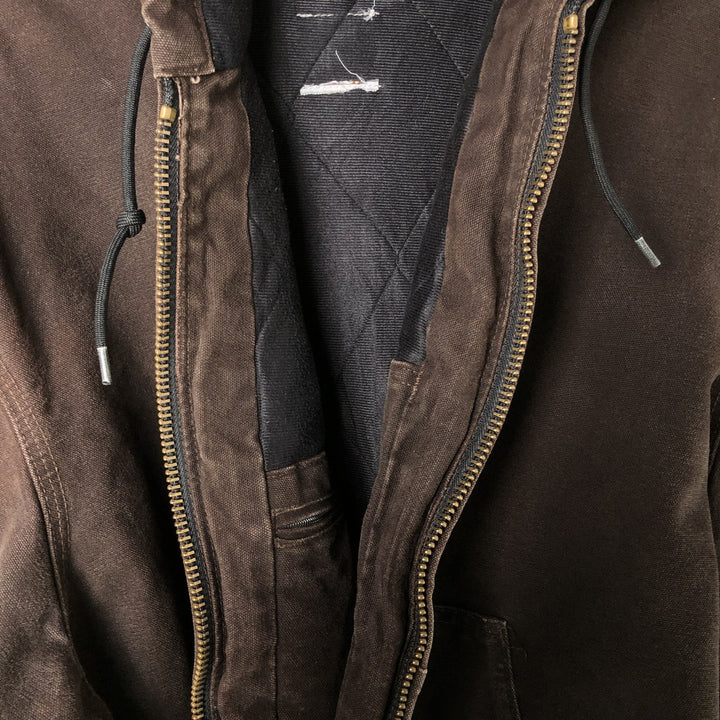 Carhartt Active Jacket Duck Full Zip Hoodie Men's XL cotton brown type Vintage Second Hand