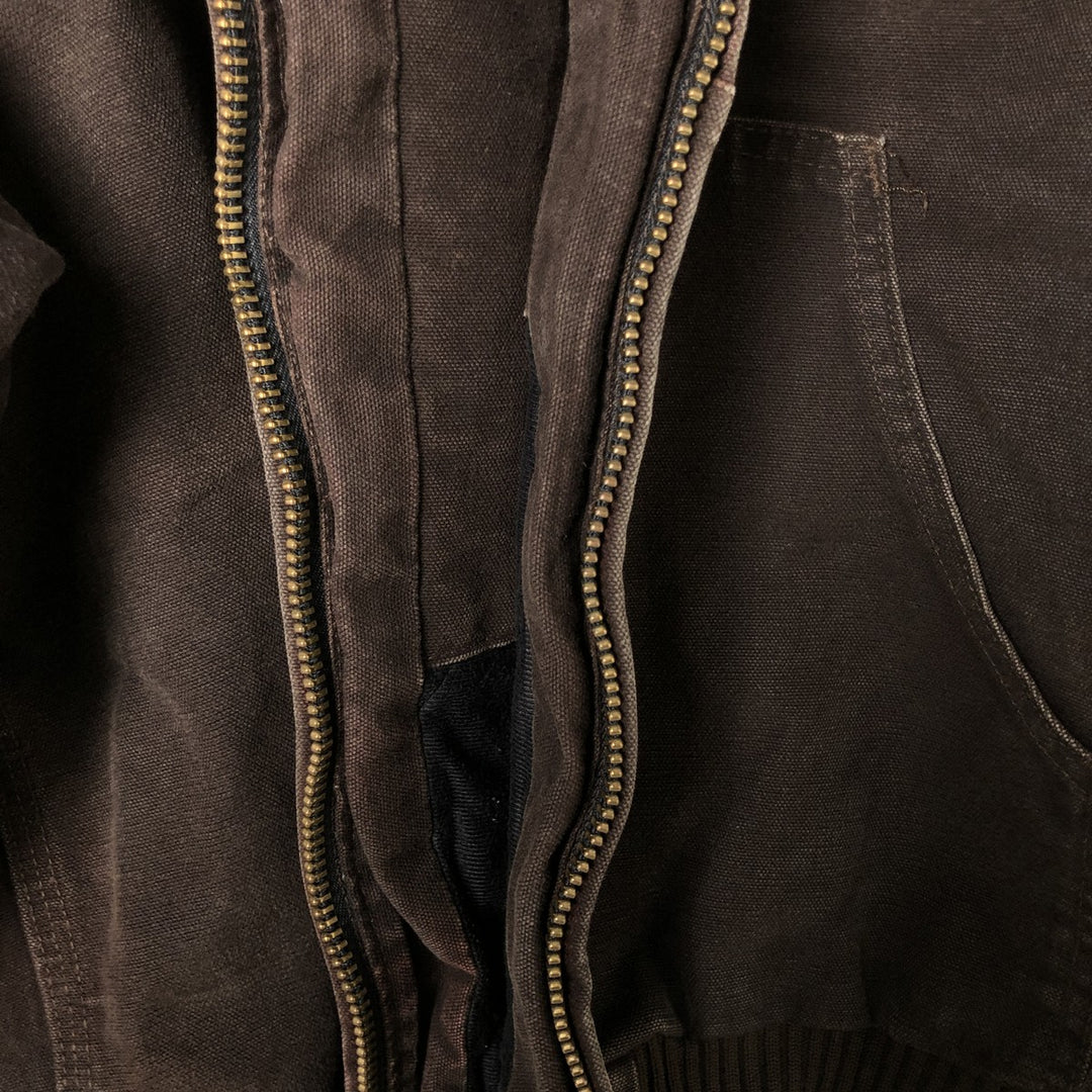 Carhartt Active Jacket Duck Full Zip Hoodie Men's XL cotton brown type Vintage Second Hand