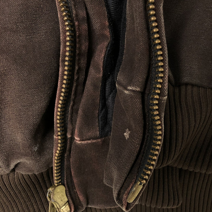 Carhartt Active Jacket Duck Full Zip Hoodie Men's XL cotton brown type Vintage Second Hand