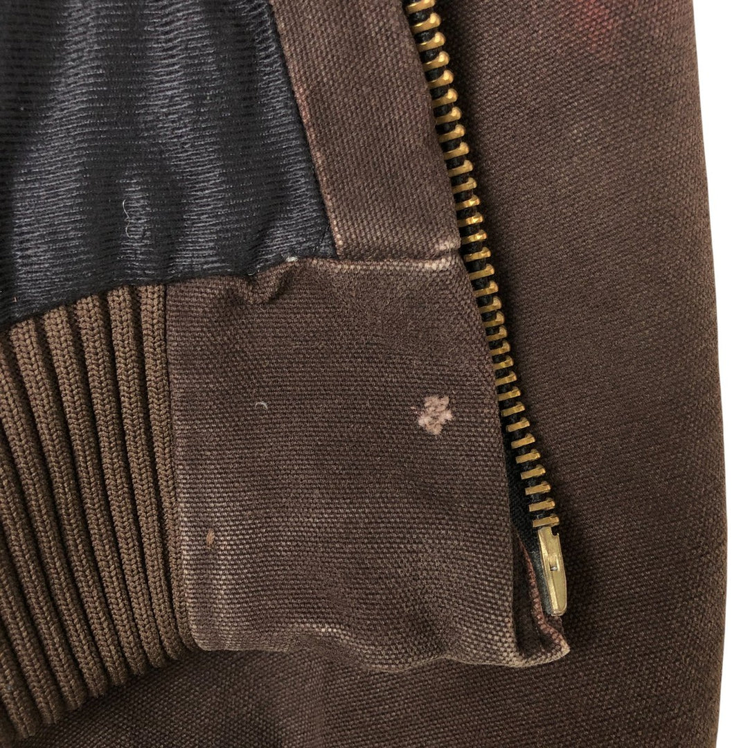 Carhartt Active Jacket Duck Full Zip Hoodie Men's XL cotton brown type Vintage Second Hand