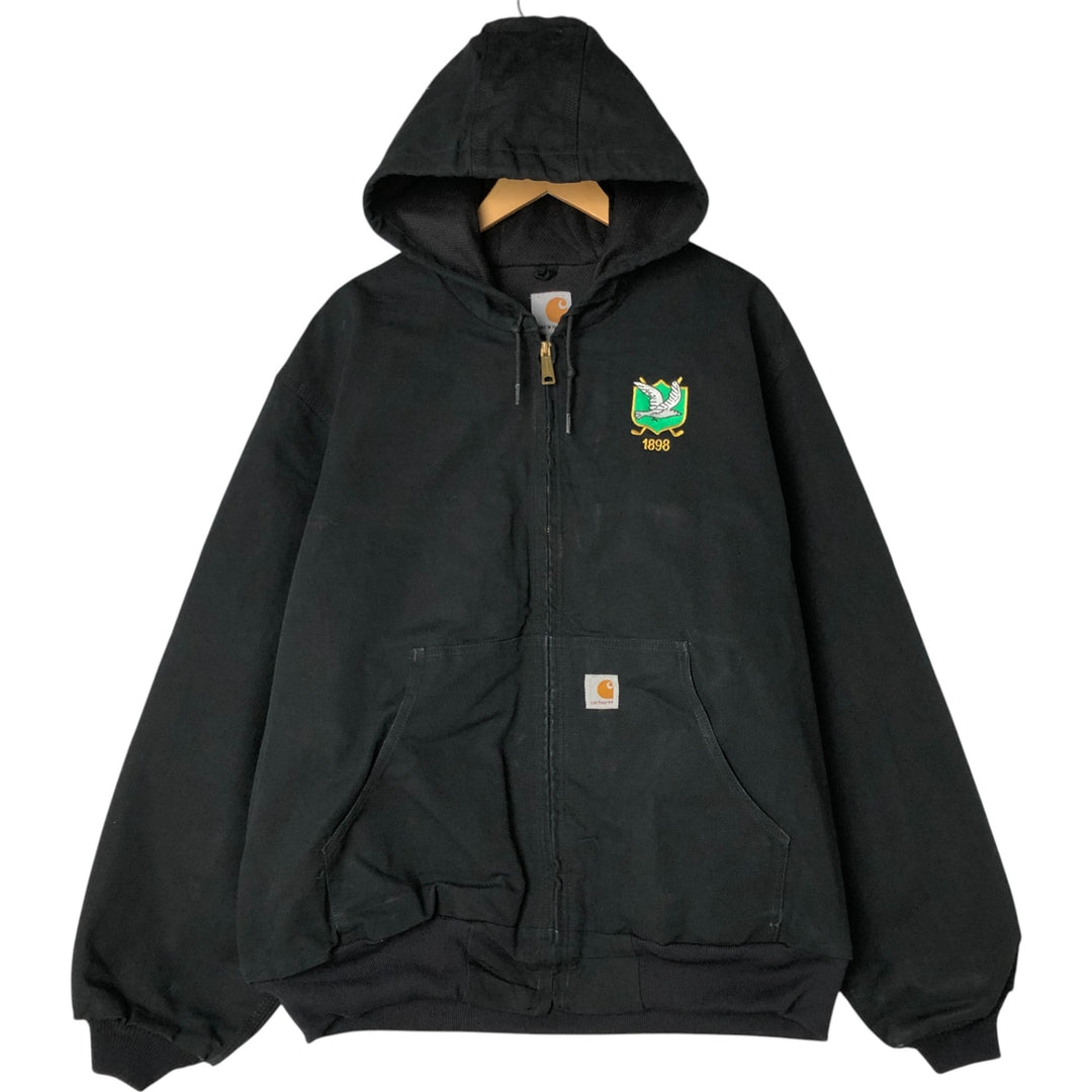 Carhartt Active Jacket Duck Full Zip Parka Made in USA Men's L size cotton black type Vintage Second Hand