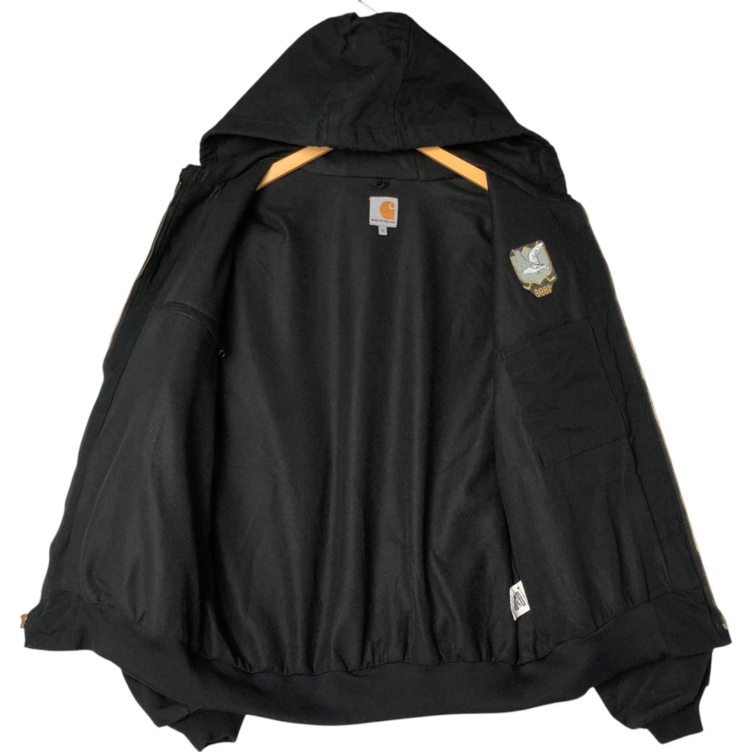 Carhartt Active Jacket Duck Full Zip Parka Made in USA Men's L size cotton black type Vintage Second Hand