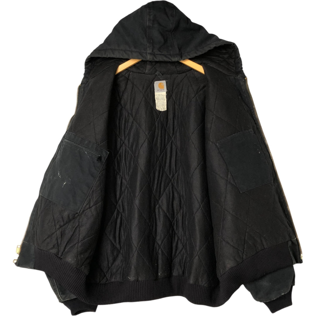 00'S Carhartt Active Jacket Duck Full Zip Parka Made in USA Men's XXL cotton black type Vintage Second Hand