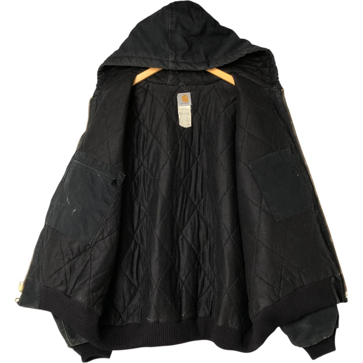 00'S Carhartt Active Jacket Duck Full Zip Parka Made in USA Men's XXL cotton black type Vintage Second Hand
