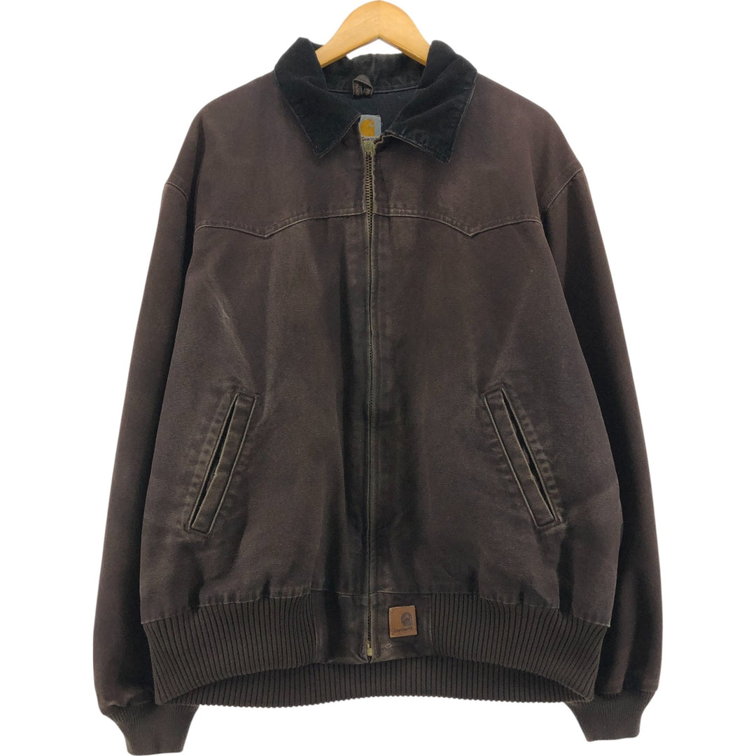 Special price for Carhartt Santa Fe Jacket, Duckwork Blouson, Men's XL size cotton brown type Vintage Second Hand
