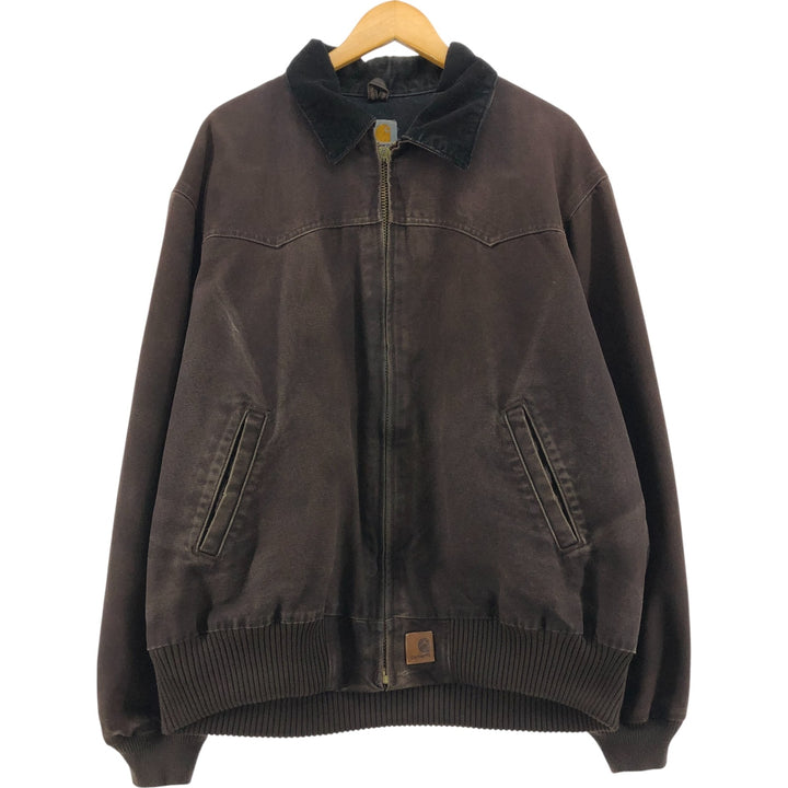 Special price for Carhartt Santa Fe Jacket, Duckwork Blouson, Men's XL size cotton brown type Vintage Second Hand