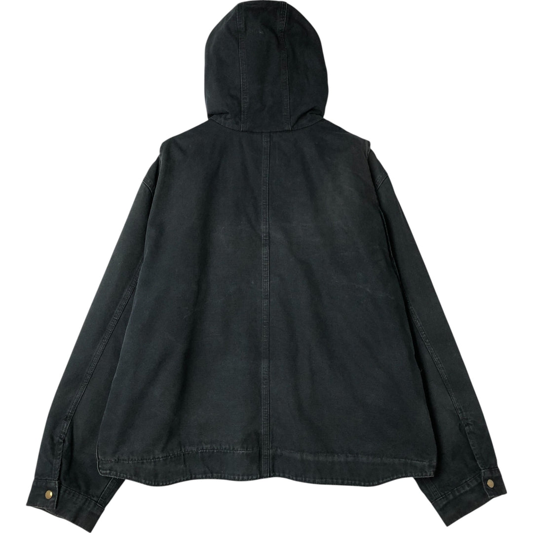 Carhartt Active Jacket Duck Full Zip Hoodie Men's XXL cotton black type Vintage Second Hand