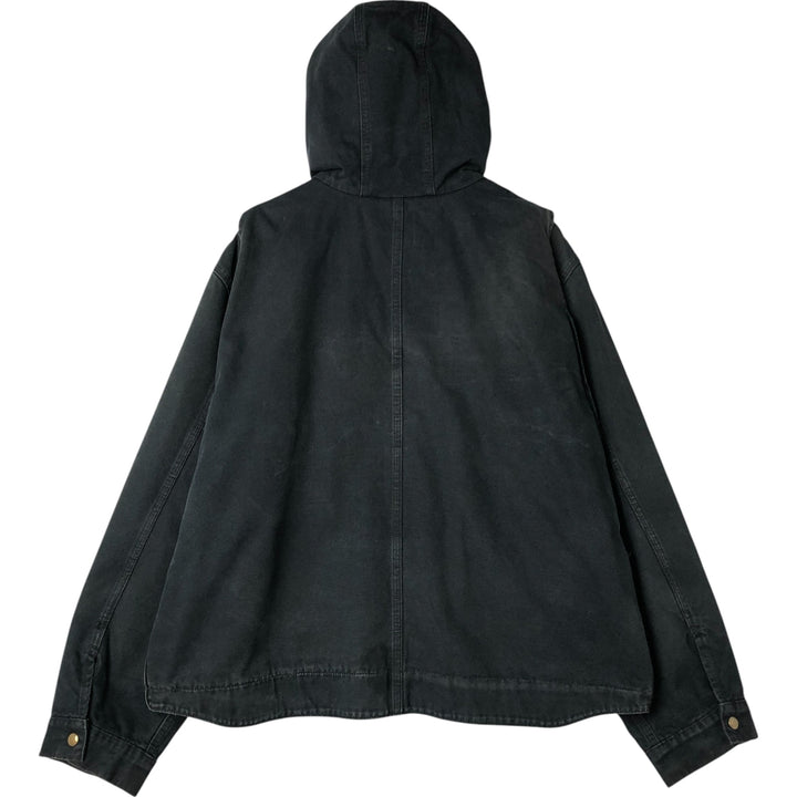 Carhartt Active Jacket Duck Full Zip Hoodie Men's XXL cotton black type Vintage Second Hand