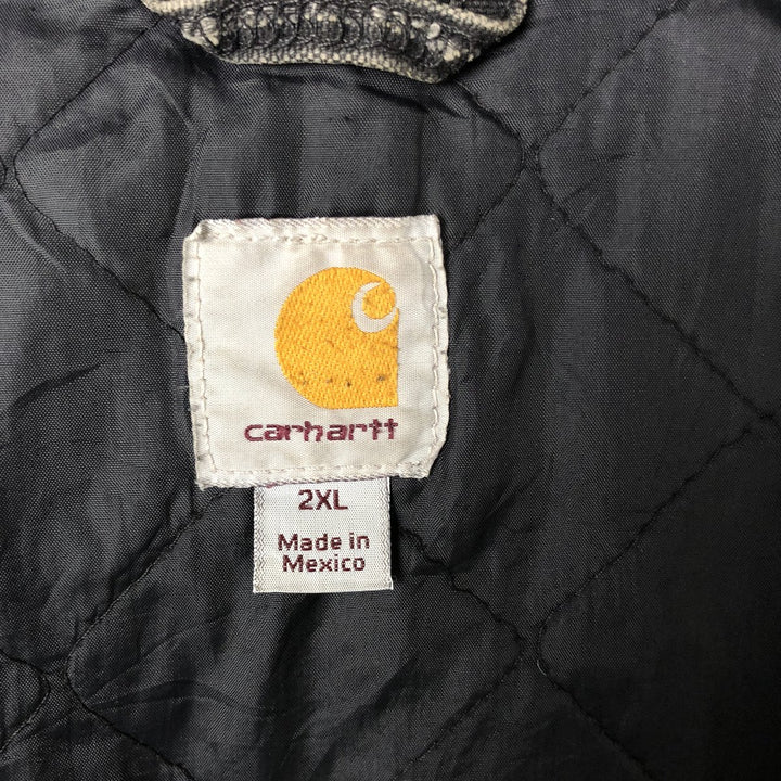Carhartt Active Jacket Duck Full Zip Hoodie Men's XXL cotton black type Vintage Second Hand
