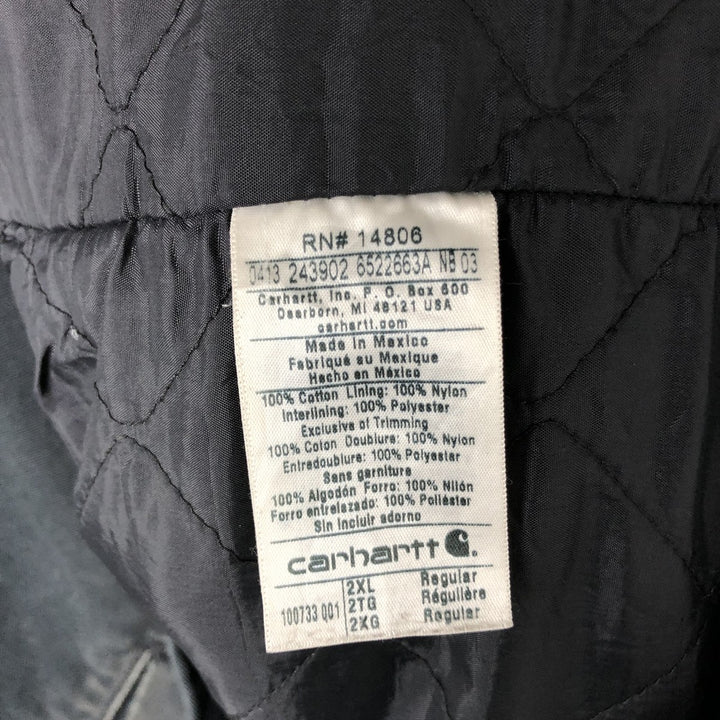 Carhartt Active Jacket Duck Full Zip Hoodie Men's XXL cotton black type Vintage Second Hand