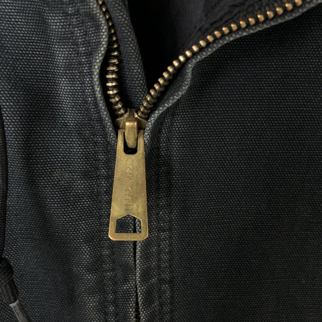Carhartt Active Jacket Duck Full Zip Hoodie Men's XXL cotton black type Vintage Second Hand