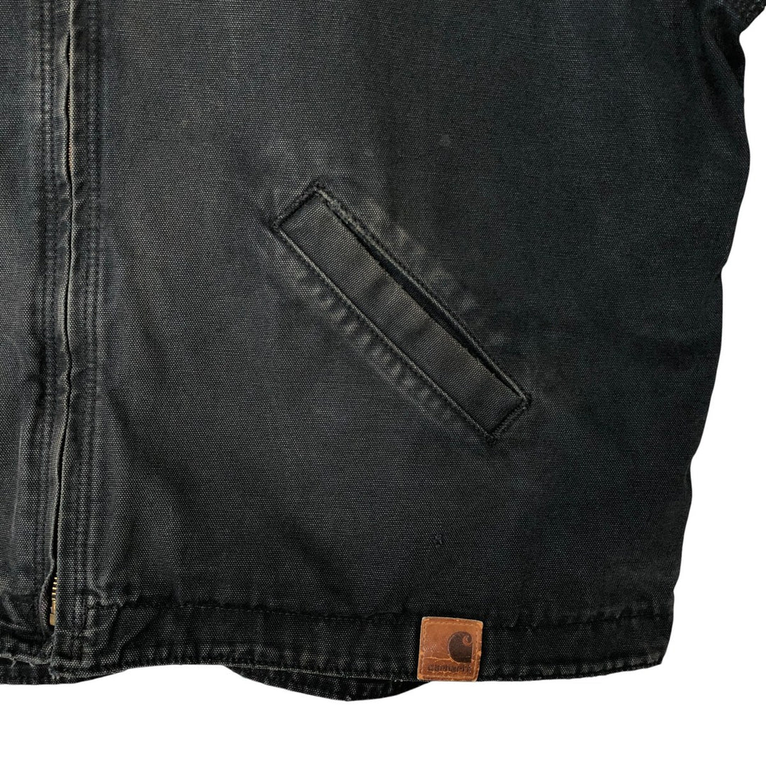 Carhartt Active Jacket Duck Full Zip Hoodie Men's XXL cotton black type Vintage Second Hand