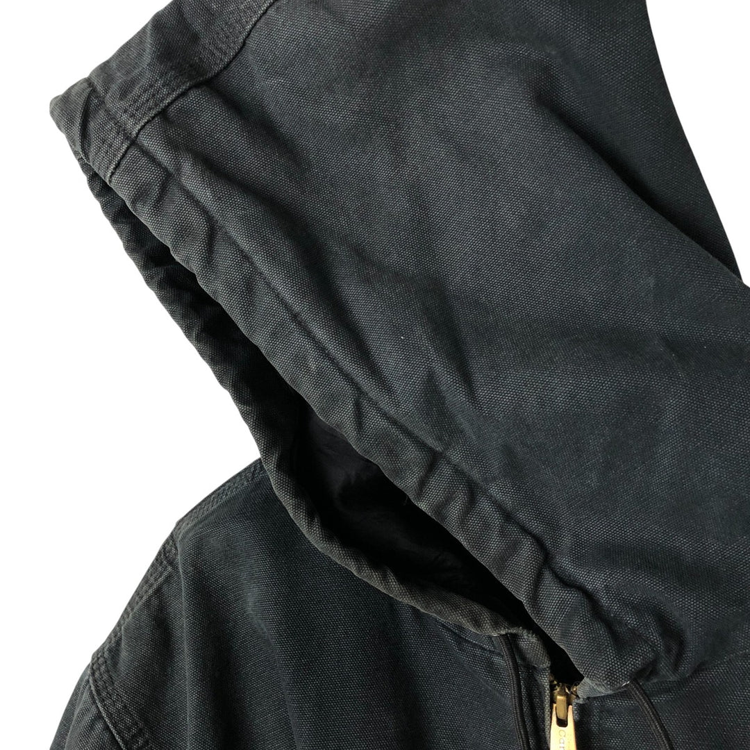 Carhartt Active Jacket Duck Full Zip Hoodie Men's XXL cotton black type Vintage Second Hand