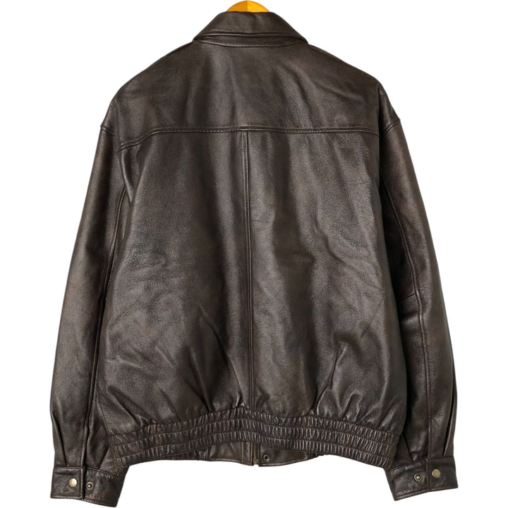 ST. JOHN'S BAY A-2 type padded leather flight jacket, men's size L genuine leather brown type Vintage Second Hand