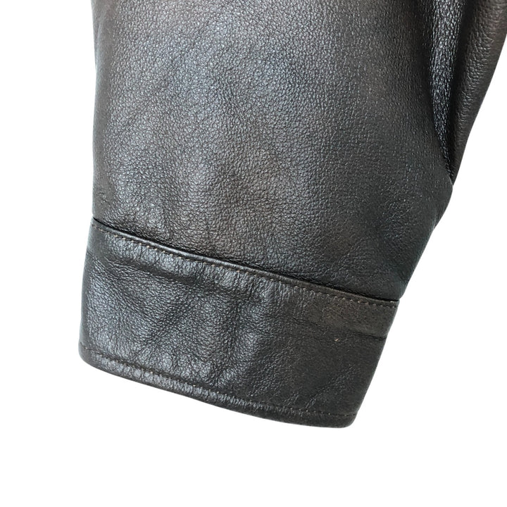 ST. JOHN'S BAY A-2 type padded leather flight jacket, men's size L genuine leather brown type Vintage Second Hand