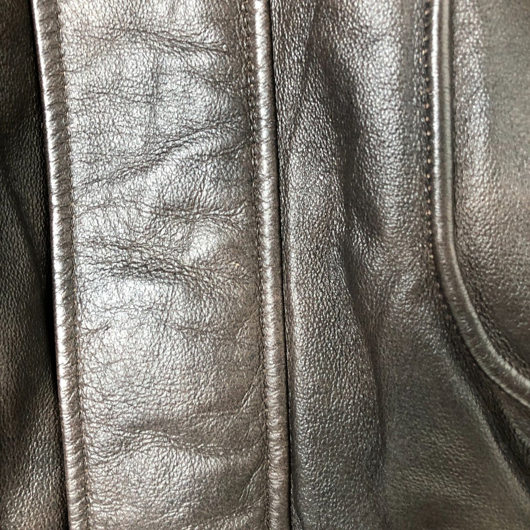 ST. JOHN'S BAY A-2 type padded leather flight jacket, men's size L genuine leather brown type Vintage Second Hand