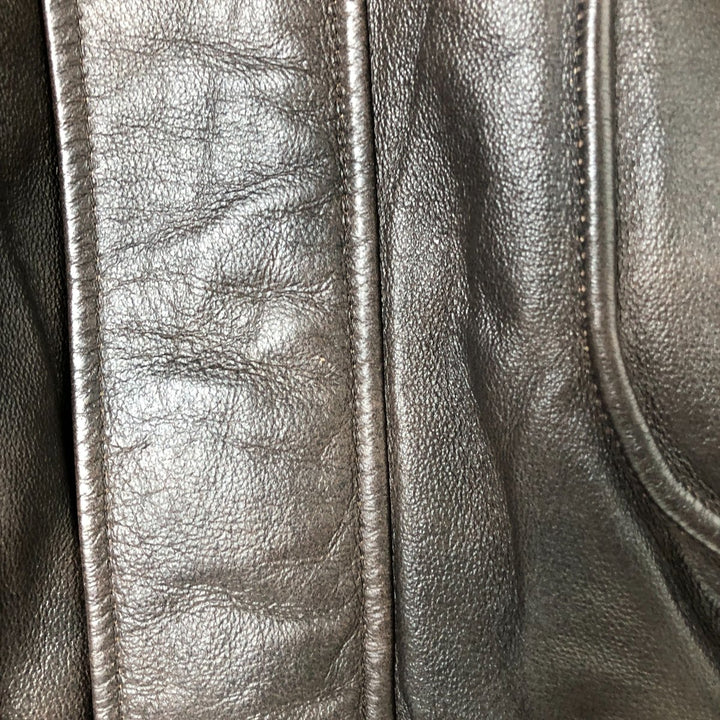 ST. JOHN'S BAY A-2 type padded leather flight jacket, men's size L genuine leather brown type Vintage Second Hand