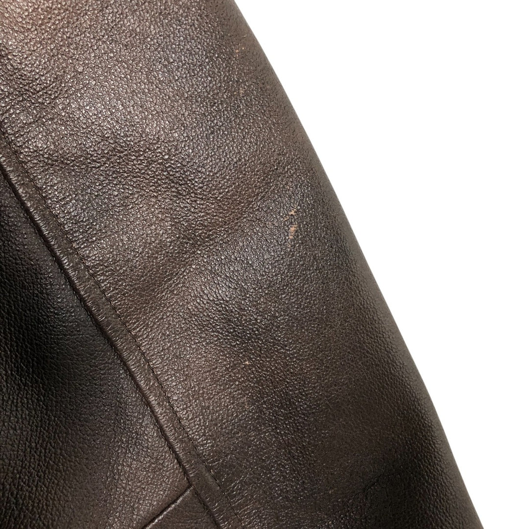 ST. JOHN'S BAY A-2 type padded leather flight jacket, men's size L genuine leather brown type Vintage Second Hand