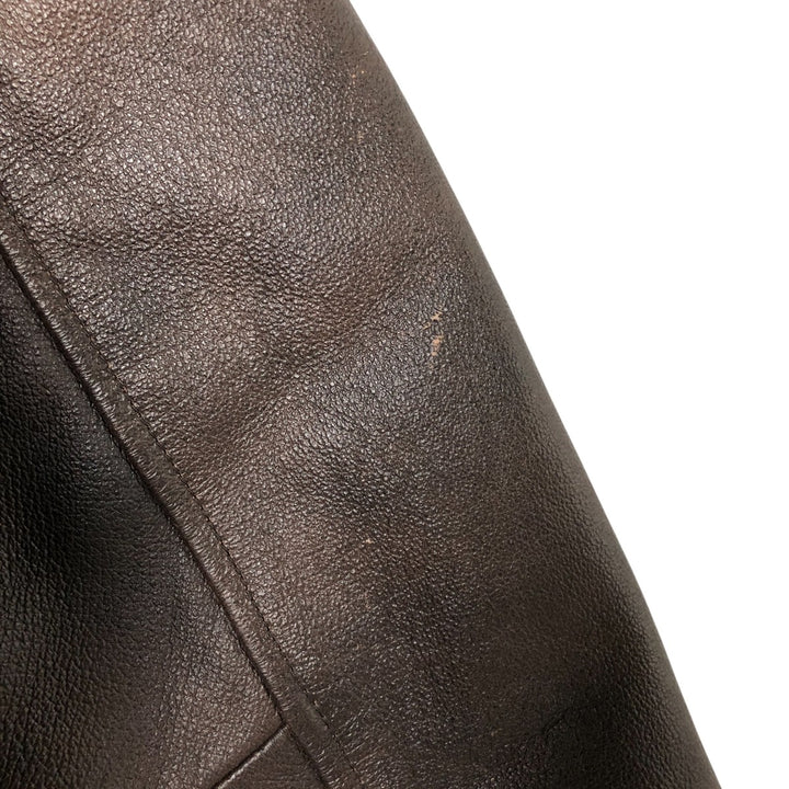 ST. JOHN'S BAY A-2 type padded leather flight jacket, men's size L genuine leather brown type Vintage Second Hand