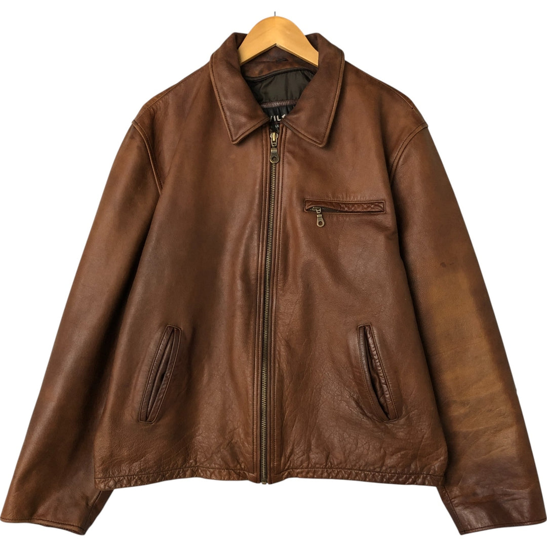 WILSONS Swing Top Type Padded Leather Blouson Men's Size L genuine leather brown type Vintage Second Hand