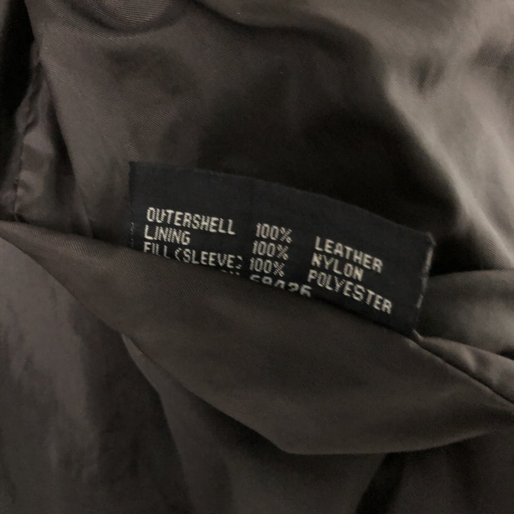 WILSONS Swing Top Type Padded Leather Blouson Men's Size L genuine leather brown type Vintage Second Hand