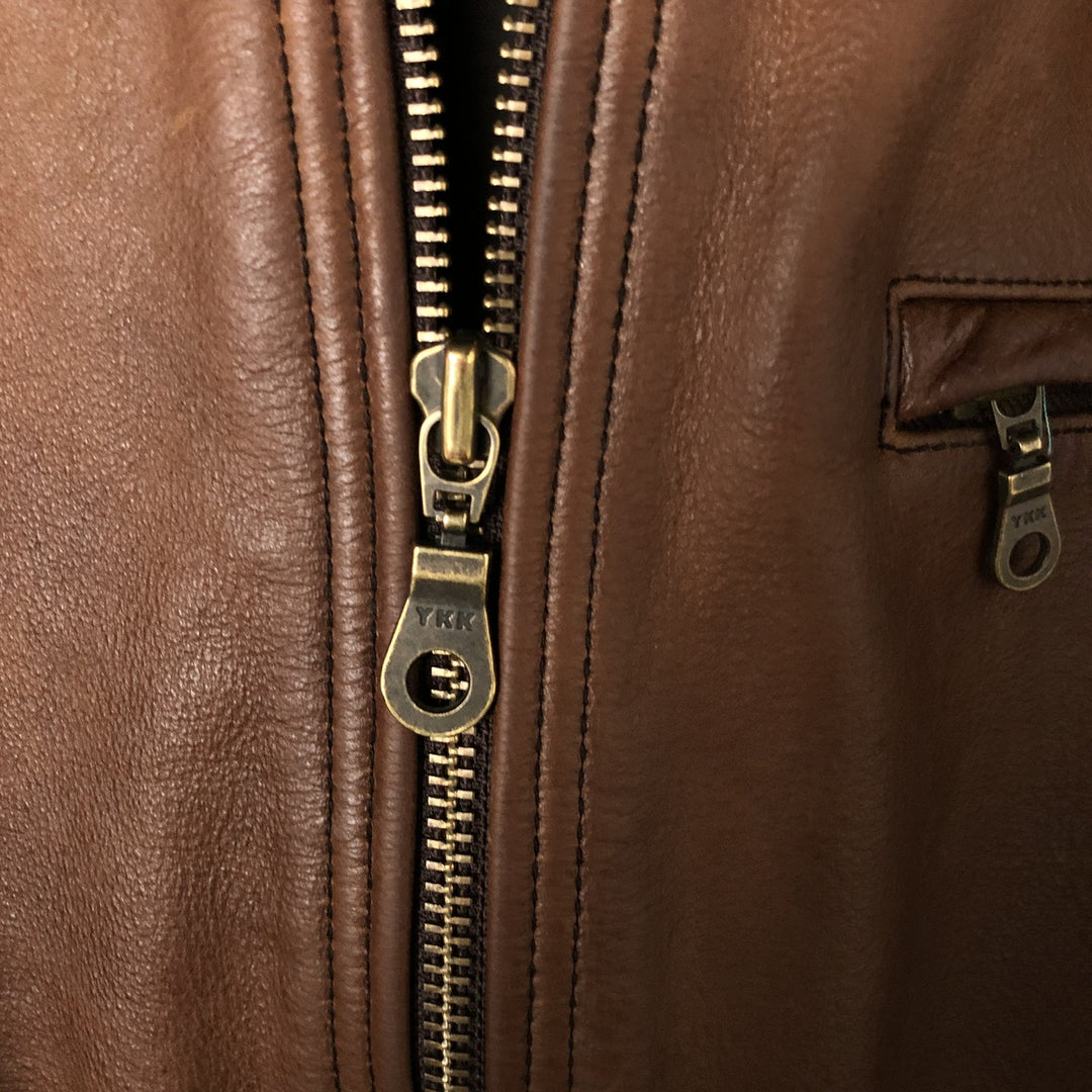 WILSONS Swing Top Type Padded Leather Blouson Men's Size L genuine leather brown type Vintage Second Hand