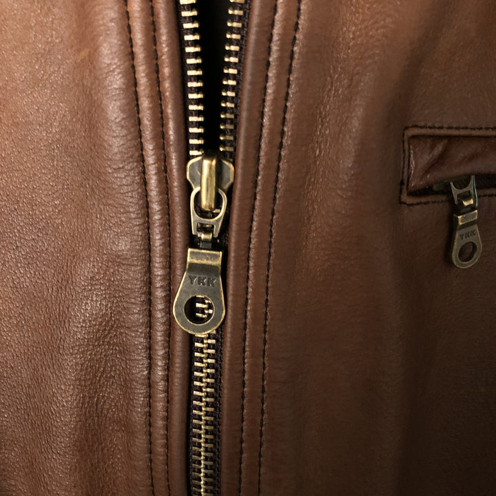 WILSONS Swing Top Type Padded Leather Blouson Men's Size L genuine leather brown type Vintage Second Hand