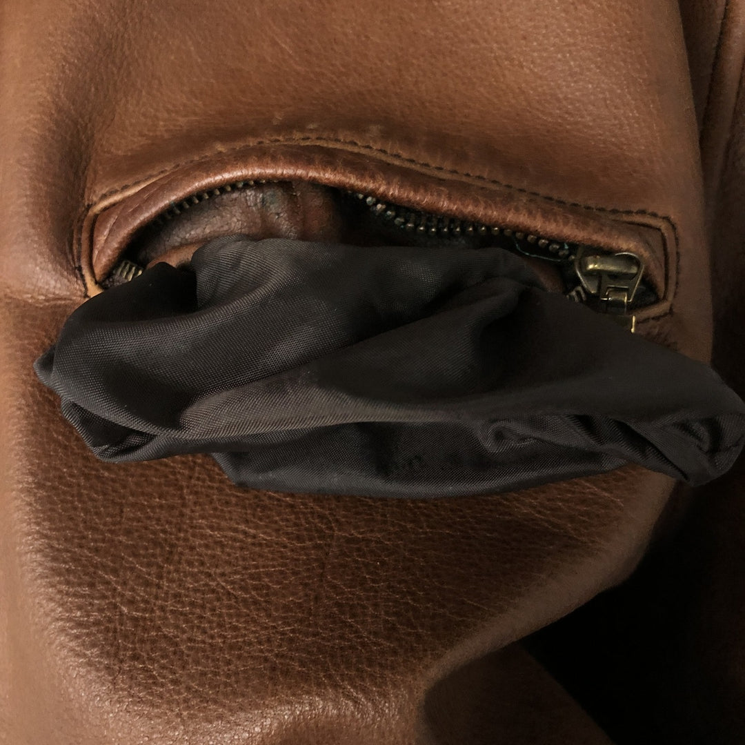 WILSONS Swing Top Type Padded Leather Blouson Men's Size L genuine leather brown type Vintage Second Hand