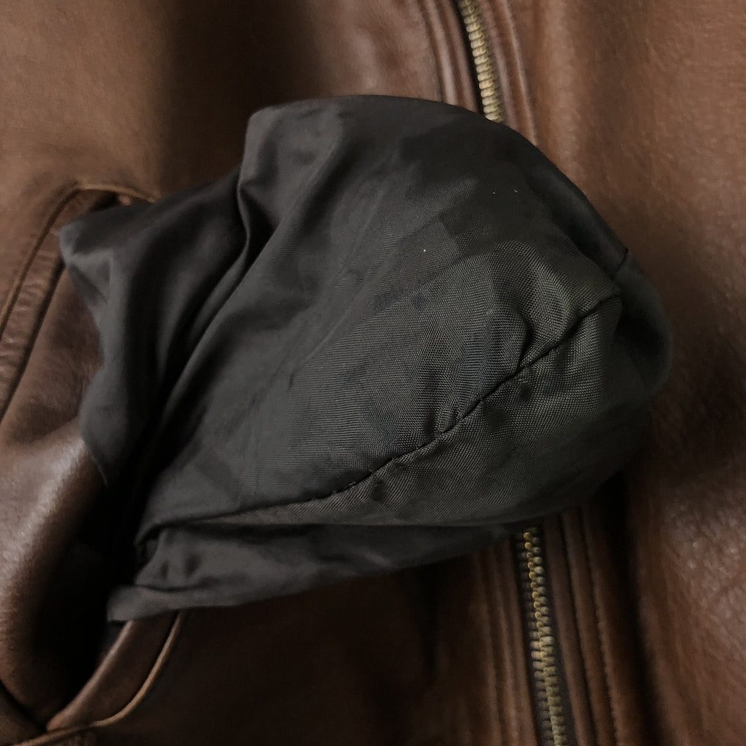 WILSONS Swing Top Type Padded Leather Blouson Men's Size L genuine leather brown type Vintage Second Hand