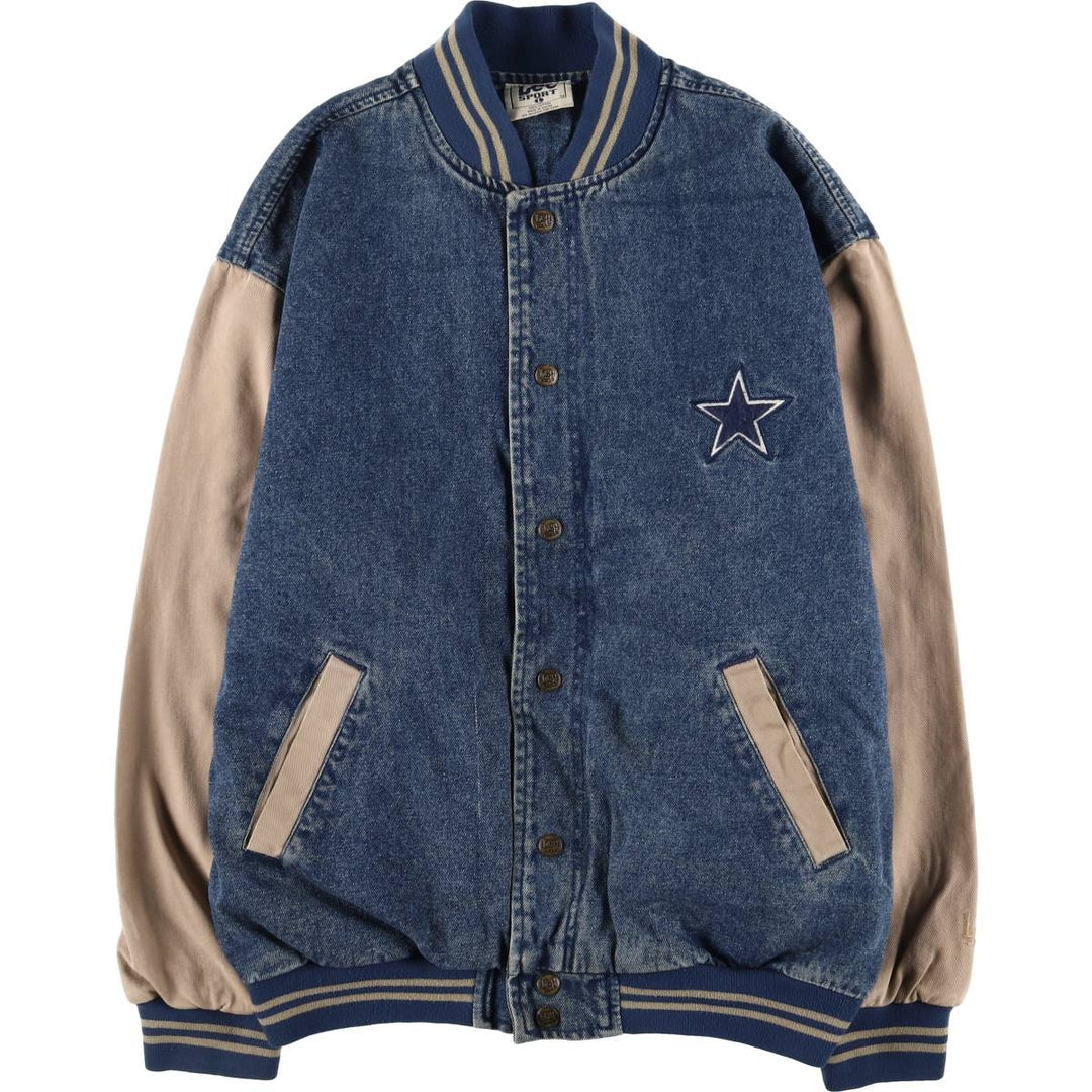 90s~00'S Lee SPORT NFL DALLAS COWBOYS Denim Varsity Jacket Men's L size cotton blue type Vintage Second Hand