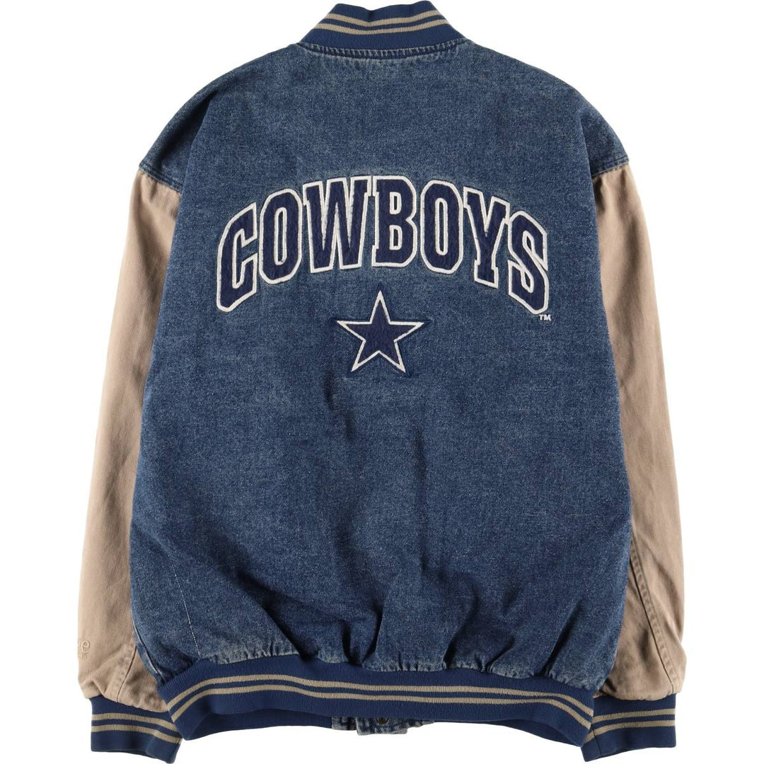 90s~00'S Lee SPORT NFL DALLAS COWBOYS Denim Varsity Jacket Men's L size cotton blue type Vintage Second Hand